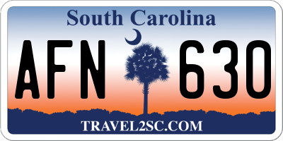 SC license plate AFN630