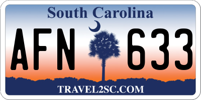 SC license plate AFN633