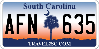 SC license plate AFN635