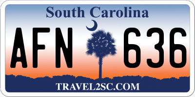 SC license plate AFN636
