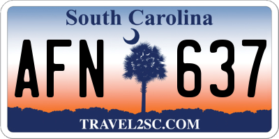 SC license plate AFN637
