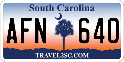SC license plate AFN640