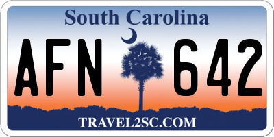 SC license plate AFN642