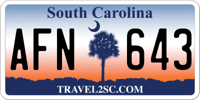 SC license plate AFN643