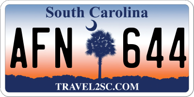 SC license plate AFN644