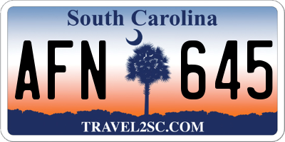 SC license plate AFN645