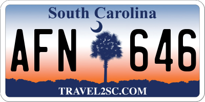 SC license plate AFN646