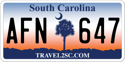 SC license plate AFN647