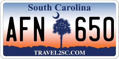 SC license plate AFN650