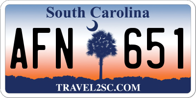 SC license plate AFN651