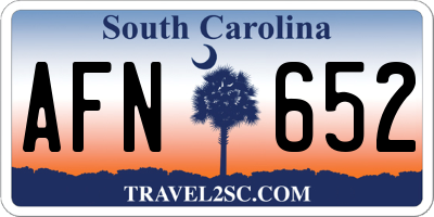 SC license plate AFN652