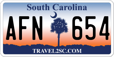 SC license plate AFN654