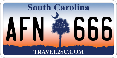 SC license plate AFN666