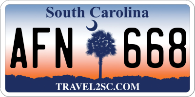 SC license plate AFN668