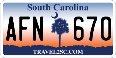 SC license plate AFN670