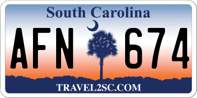 SC license plate AFN674