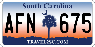 SC license plate AFN675