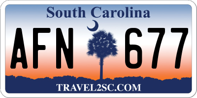 SC license plate AFN677