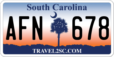 SC license plate AFN678