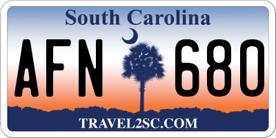SC license plate AFN680