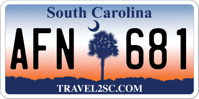 SC license plate AFN681