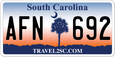 SC license plate AFN692