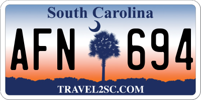 SC license plate AFN694