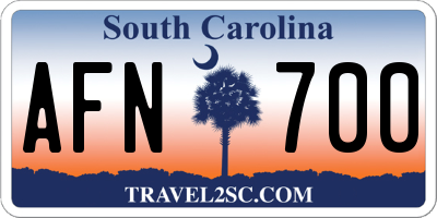 SC license plate AFN700