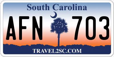SC license plate AFN703
