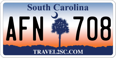 SC license plate AFN708