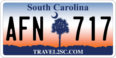 SC license plate AFN717