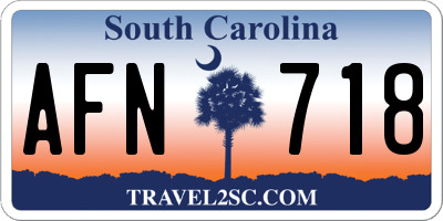 SC license plate AFN718