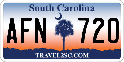 SC license plate AFN720