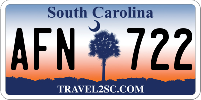 SC license plate AFN722