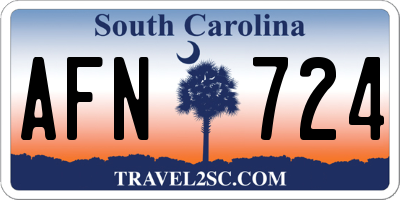 SC license plate AFN724