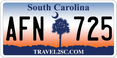 SC license plate AFN725
