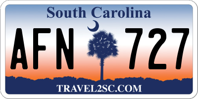 SC license plate AFN727