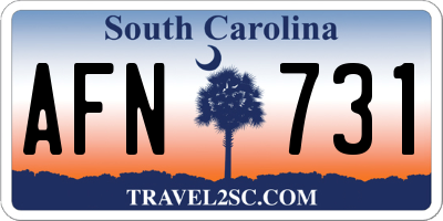 SC license plate AFN731