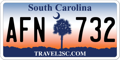 SC license plate AFN732