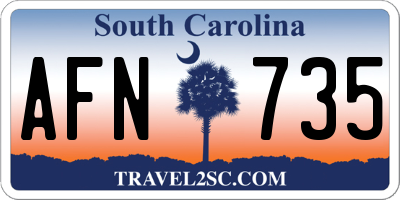 SC license plate AFN735