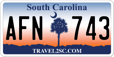 SC license plate AFN743