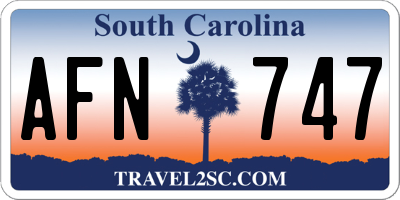SC license plate AFN747