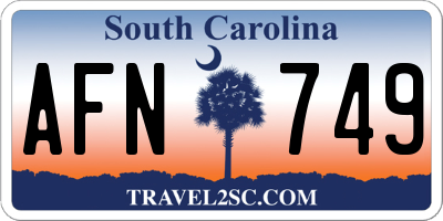 SC license plate AFN749