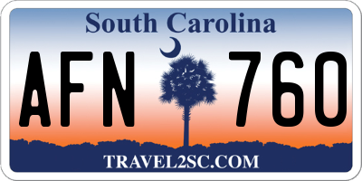 SC license plate AFN760