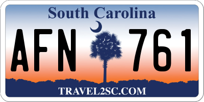 SC license plate AFN761