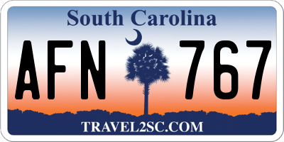 SC license plate AFN767