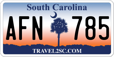 SC license plate AFN785