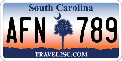 SC license plate AFN789