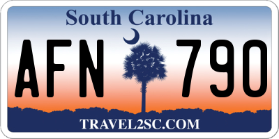 SC license plate AFN790