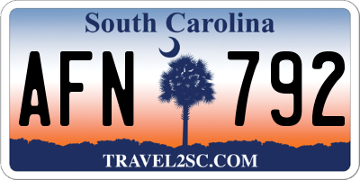 SC license plate AFN792